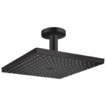 Palarie de dus cu brat Hansgrohe Raindance E 300, 300x300 mm, negru mat