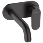 Baterie lavoar Hansgrohe Vernis Blend, montaj pe perete, negru mat