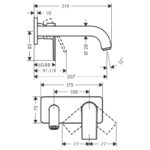 Baterie lavoar cu pipa Hansgrohe Vernis Shape, montaj incastrat, crom - imagine 4