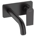 Baterie lavoar cu pipa Hansgrohe Vernis Shape, montaj incastrat, negru mat