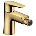 Baterie de bideu cu ventil Hansgrohe Talis E, auriu lucios