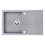 Chiuveta granit Ferro Mezzo II, dreptunghiulara, 1 cuva cu picurator, 780x480 mm, gri