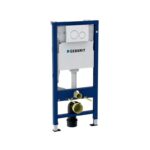 Set rezervor WC incastrat Geberit Duofix, cu set de fixare si clapeta Delta 20, pentru vas WC suspendat