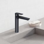Baterie inalta lavoar Kludi Pure&Style, fara ventil, negru mat - imagine 2