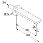 Pipa de umplere pentru cada Kludi Zenta SL, lungime 170 mm, crom - imagine 2
