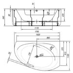 Cada de colt Kolpasan Libretto-L, de parte stanga, 170x110 cm, alb - imagine 5
