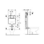 Rezervor ingropat Geberit Sigma 8 cm, pentru vas WC stativ, actionare din fata - imagine 2