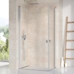 Usa de dus Ravak Chrome CRV1-90/195 cm, profil saten+sticla transparenta