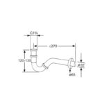 Sifon tubular Kludi pentru bideu , 1 1/4, finisaj crom - imagine 2
