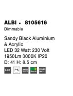 Plafoniera Nova Luce Albi, finisaj negru satinat, 32 W, cod 8105616 - imagine 4