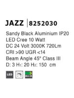 Spot led pe sina Nova Luce Jazz, culoare negru, led 10W, cod 8252030 - imagine 4