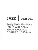 Spot led pe sina Nova Luce Jazz, culoare negru, led 15W, cod 9025201 - imagine 3
