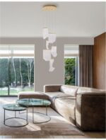 Suspensie Nova Luce Siderno, finisaj auriu satinat, 39 W, cod 9054442 - imagine 5