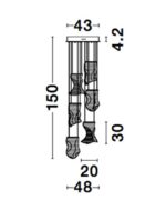 Suspensie Nova Luce Siderno, finisaj auriu satinat, 39 W, cod 9054442 - imagine 6