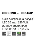 Suspensie Nova Luce Siderno, finisaj auriu satinat, 30 W, cod 9054501 - imagine 8