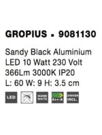 Aplica Nova Luce Gropius, finisaj negru mat, 10 W, cod 9081130 - imagine 8