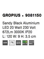Aplica Nova Luce Gropius, finisaj negru mat, 20 W, cod 9081150 - imagine 8