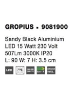 Aplica Nova Luce Gropius, finisaj negru mat, 15 W, cod 9081900 - imagine 8