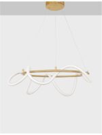 Suspensie Nova Luce Cerelia, culoare alb/auriu satinat, led 34W, cod 9082092 - imagine 3