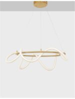 Suspensie Nova Luce Cerelia, culoare alb/auriu satinat, led 34W, cod 9082092 - imagine 4