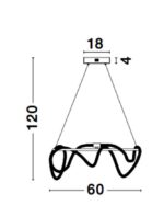 Suspensie Nova Luce Cerelia, culoare alb/auriu satinat, led 34W, cod 9082092 - imagine 6