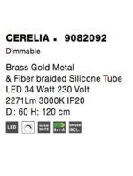 Suspensie Nova Luce Cerelia, culoare alb/auriu satinat, led 34W, cod 9082092 - imagine 5