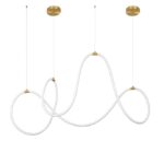 Suspensie Nova Luce Cerelia, culoare alb/auriu satinat, led 57W, cod 9082093