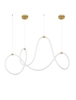 Suspensie Nova Luce Cerelia, culoare alb/auriu satinat, led 57W, cod 9082093