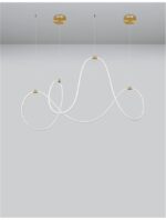 Suspensie Nova Luce Cerelia, culoare alb/auriu satinat, led 57W, cod 9082093 - imagine 4