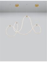 Suspensie Nova Luce Cerelia, culoare alb/auriu satinat, led 57W, cod 9082093 - imagine 3