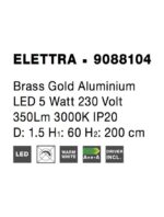 Suspensie Nova Luce Elettra, culoare auriu mat, led 5W, cod 9088104 - imagine 7