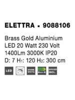 Suspensie Nova Luce Elettra, culoare auriu mat, led 20W, cod 9088106 - imagine 8