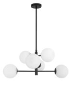 Lustra Nova Luce Impero, culoare negru/alb opal, led E14 6x5W, cod 9100361