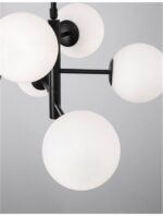 Lustra Nova Luce Impero, culoare negru/alb opal, led E14 6x5W, cod 9100361 - imagine 6