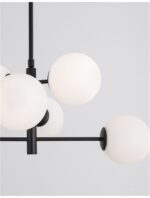 Lustra Nova Luce Impero, culoare negru/alb opal, led E14 6x5W, cod 9100361 - imagine 3