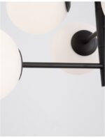Lustra Nova Luce Impero, culoare negru/alb opal, led E14 6x5W, cod 9100361 - imagine 4