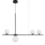 Lustra Nova Luce Impero, culoare negru/alb opal, led G9 4x5W, cod 9100441