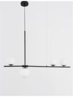 Lustra Nova Luce Impero, culoare negru/alb opal, led G9 4x5W, cod 9100441 - imagine 4