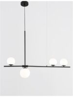 Lustra Nova Luce Impero, culoare negru/alb opal, led G9 4x5W, cod 9100441 - imagine 3
