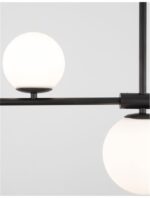 Lustra Nova Luce Impero, culoare negru/alb opal, led G9 4x5W, cod 9100441 - imagine 7