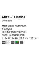Suspensie Nova Luce Arte, finisaj negru mat, 50 W, cod 9110351 - imagine 12