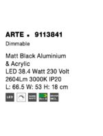 Plafoniera Nova Luce Arte, finisaj negru mat, 38.4 W, cod 9113841 - imagine 8