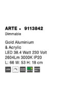 Plafoniera Nova Luce Arte, finisaj auriu satinat, 38.4 W, cod 9113842 - imagine 7