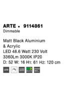Suspensie Nova Luce Arte, finisaj negru mat, 48.6 W, cod 9114861 - imagine 8