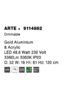 Suspensie Nova Luce Arte, finisaj auriu satinat, 48.6 W, cod 9114862 - imagine 8