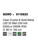 Lustra Nova Luce Goro, finisaj auriu lucios, LED 20 W, cod 9116820 - imagine 6