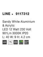 Aplica Nova Luce Line, finisaj alb mat, 12 W, cod 9117312 - imagine 8