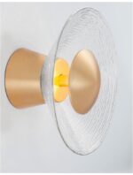 Aplica Nova Luce Esil, finisaj auriu satinat/sticla transparenta, 8 W, cod 9118528 - imagine 2