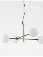 Lustra Nova Luce Vitra, culoare auriu satinat/negru mat, led G9 4x5W, cod 9143304 - imagine 8