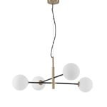 Lustra Nova Luce Vitra, culoare auriu satinat/negru mat, led G9 4x5W, cod 9143304